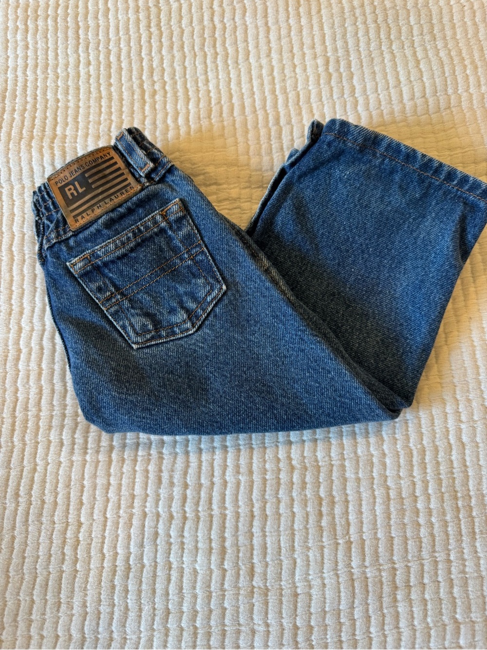 Vintage Polo Jeans Co. Ralph Lauren Baby Denim Pants with Inseam Snaps XL  18-24